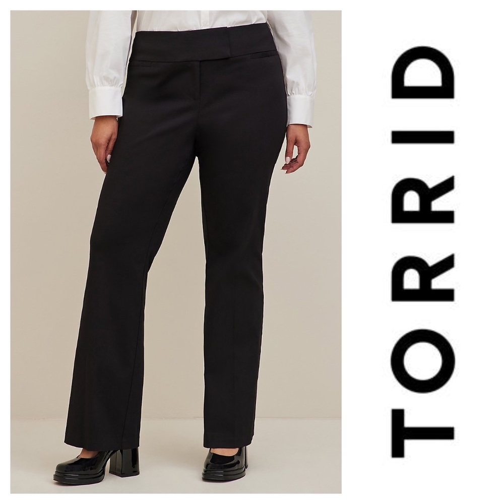 Torrid Plus Size Black Trouser Relaxed Boot Mille… - image 1